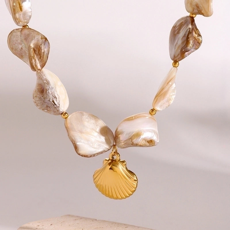 Hawaiian Tropical Classic Style Shell 304 Stainless Steel Shell Necklace