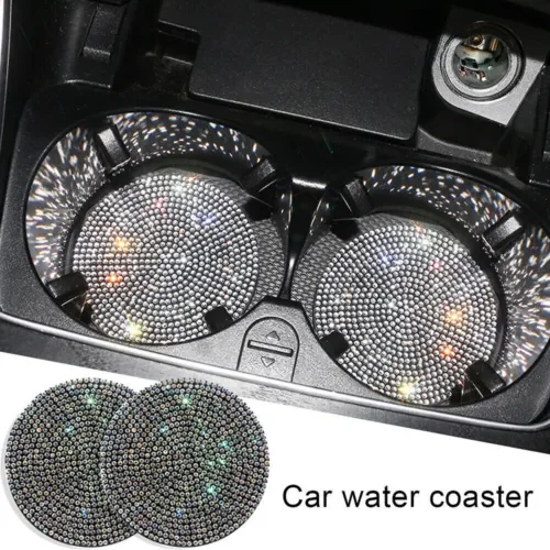 Dronehint 2Pcs Car Accessories Bling Cup Holder Insert Coaster Mat Pad Car Interior Parts (For: Land Rover) Parts