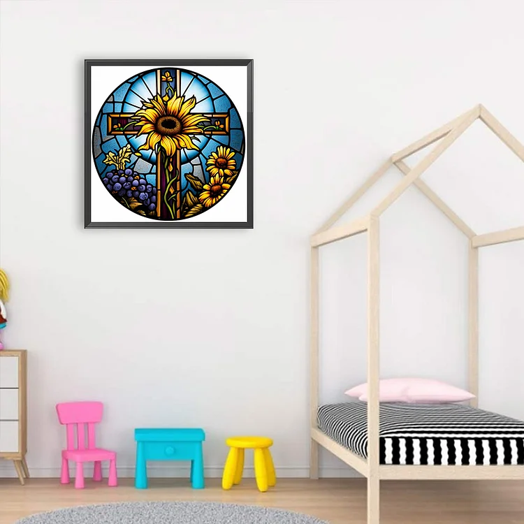 Diamond Art Stain Glass Cross Diamond Painting