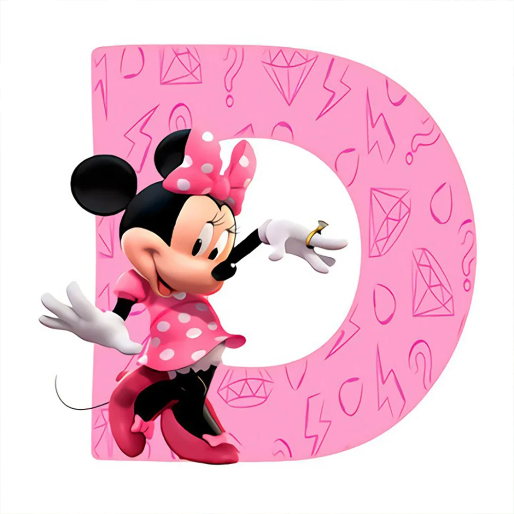 Full Round Diamond Painting 30*30cm - Minnie Mouse And The Letter D