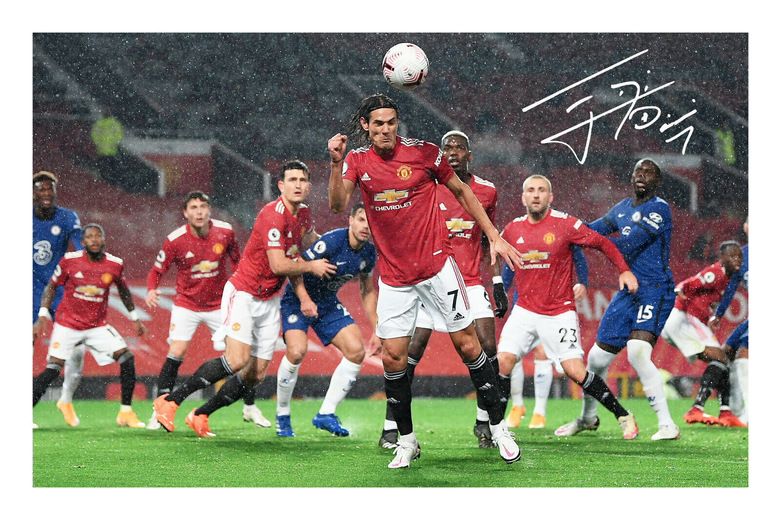 Edinson Cavani Signed A4 Autograph Photo Poster painting Print Manchester United Football FC