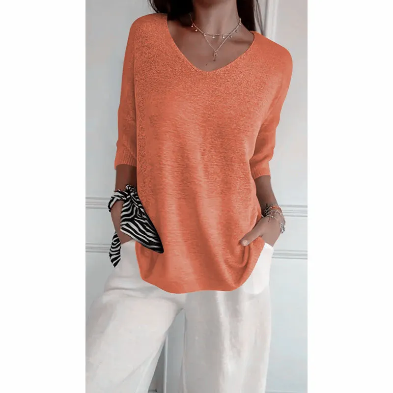 Brownm Casual Basic Style Slimming Sleeve Solid Sweaters