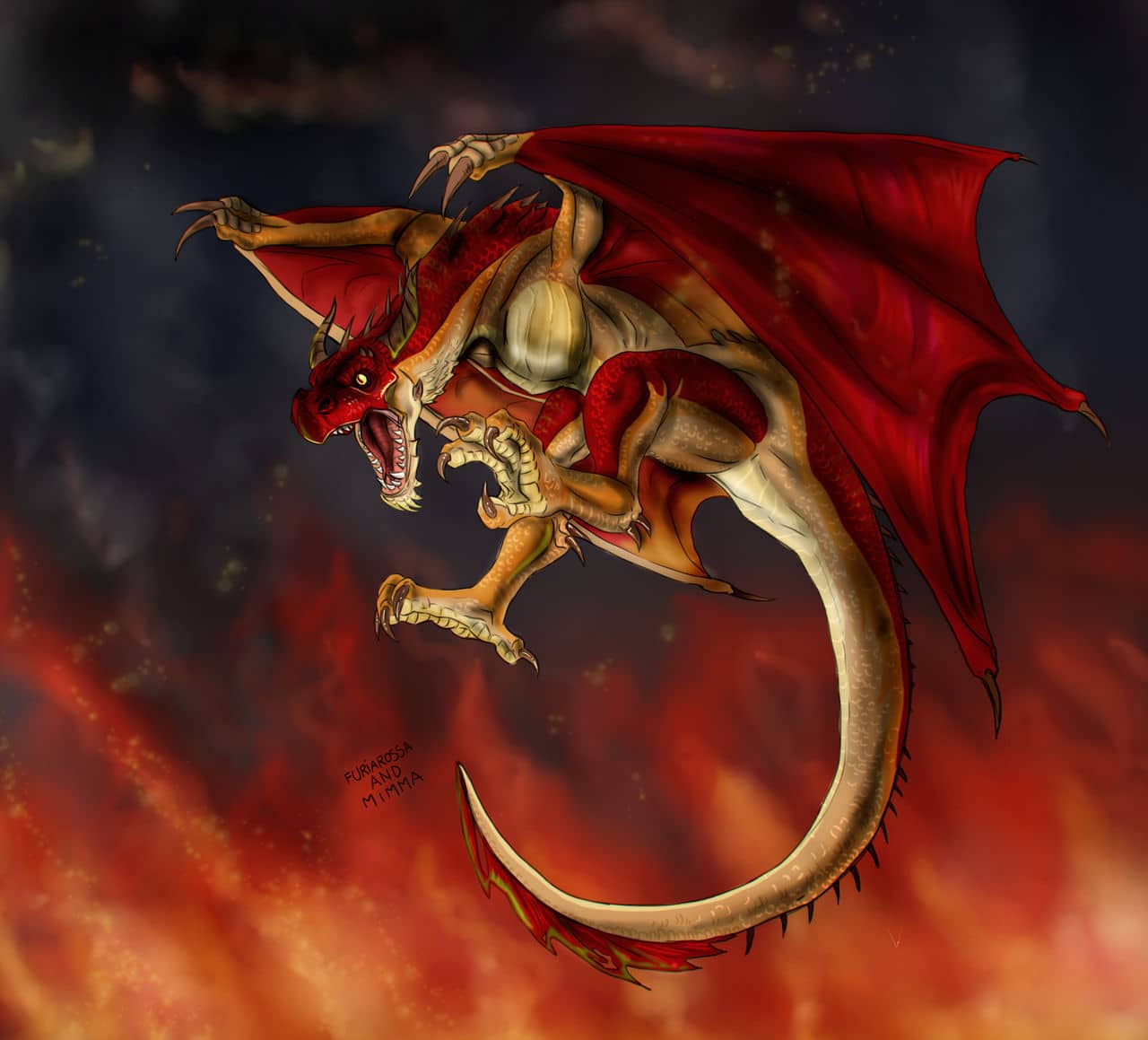 

Red Wyvern Dragon – Paint By Numbers - 40*50CM, 501 Original