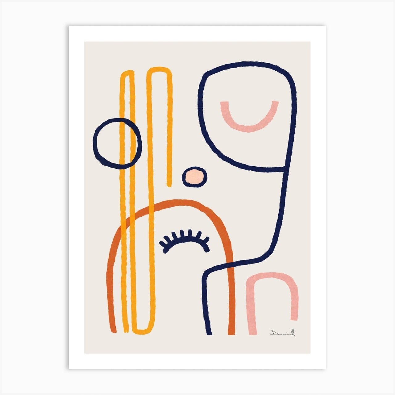 Abstract Geometric Simple Lines Wall Art Smile Eyelash Pattern Canvas Poster Prints Interior Painting Living Room Home Decor
