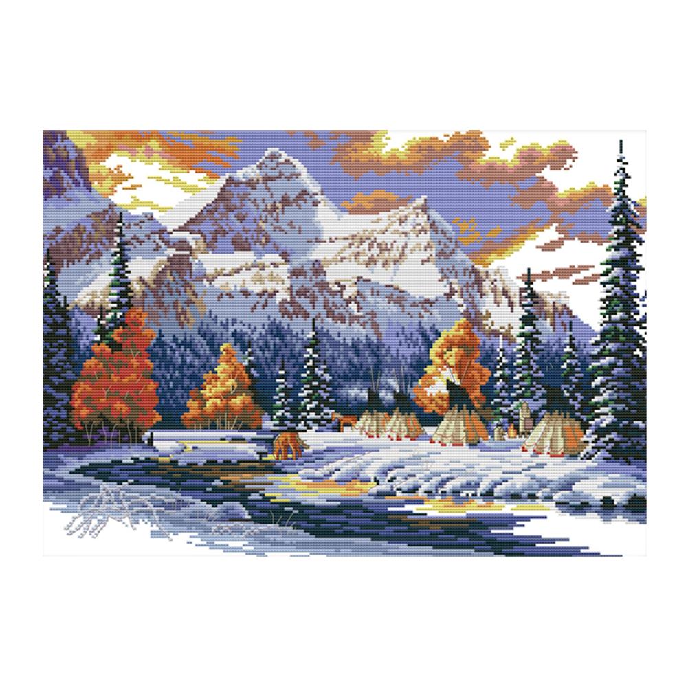 

Early Winter Snow - 14CT Stamped Cross Stitch - 40*31cm, 501 Original