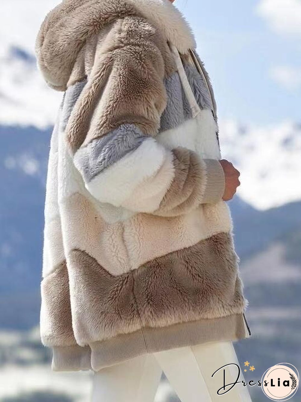 Winter Ladies Coats Streetwear Women'S Clothes Lambswool Coat Women Plus Size Zipper Pocket Stitching Cold Protection Jackets