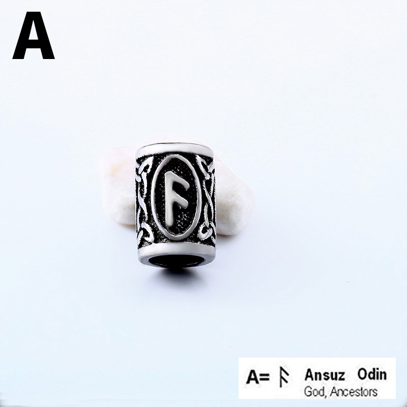 Nordic Viking Rune Titanium Steel Accessories New Retro Stainless Steel Sleeve Bead Accessories / TECHWEAR CLUB / Techwear