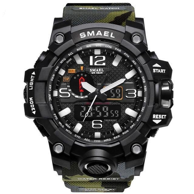 50M Waterproof Dual Time Men Wristwatch
