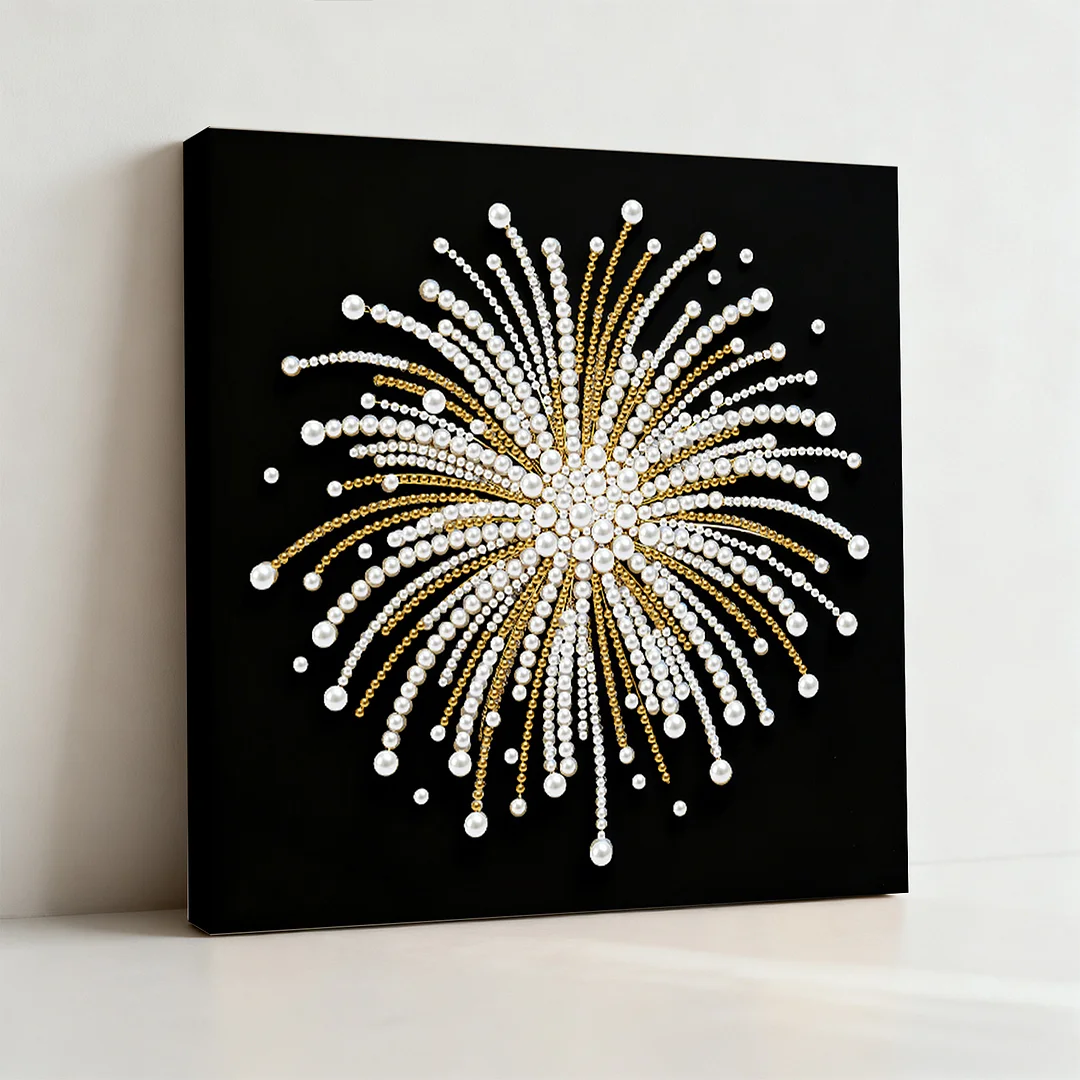 Fireworks DIY Pearl Diamond Art Kit for Adults Home Decor 25x25cm With Frame