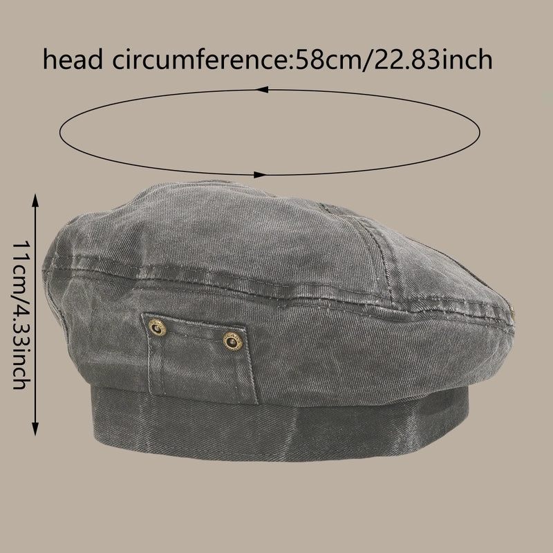 Women’s Japanese Style Minimalist Streetwear Solid Color Eaveless Beret Hat