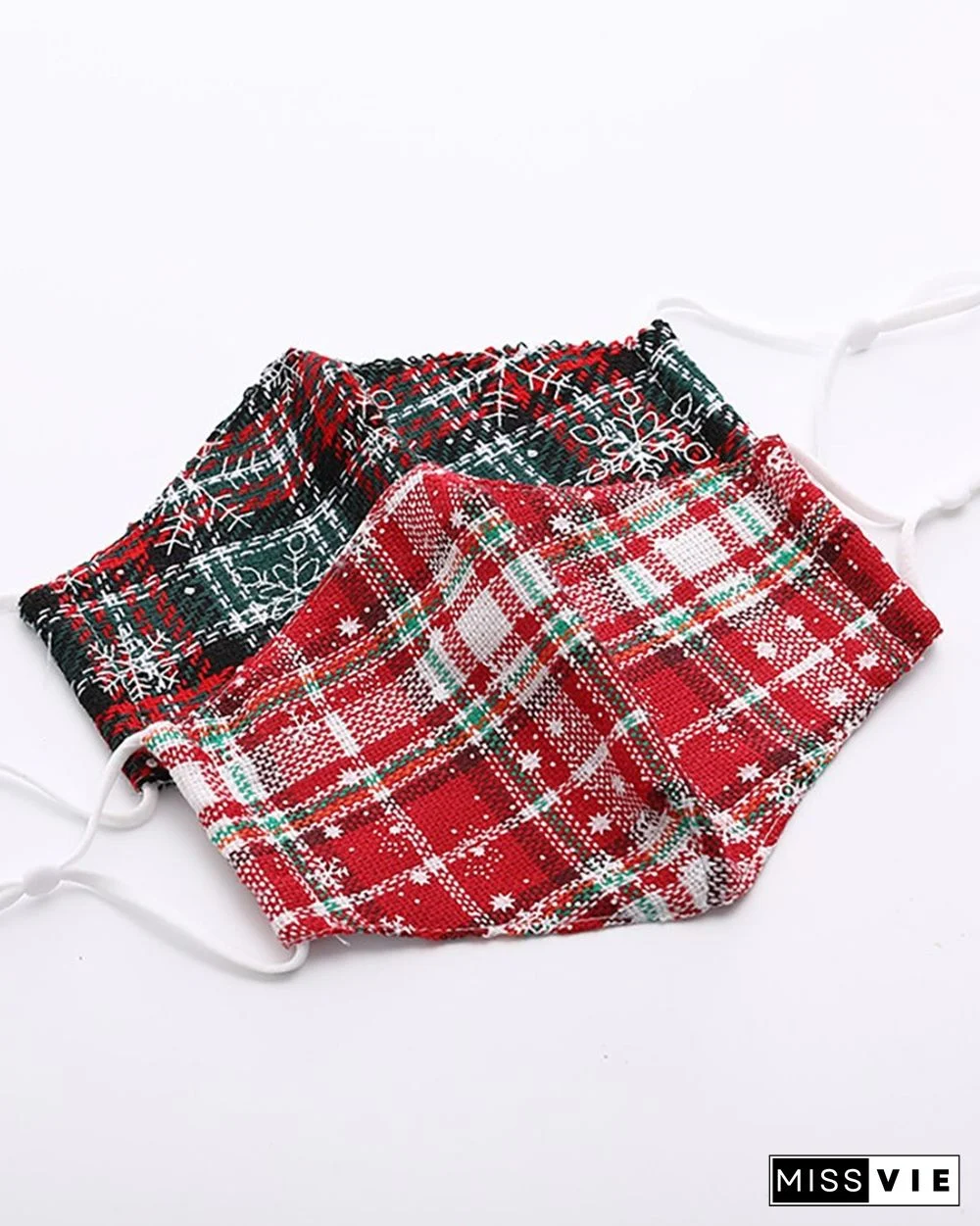 Christmas Plaid Snowflake Breathable Face Mask