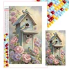 (45*75cm)Flower Birdhouse - Full Square Drill Diamond Painting