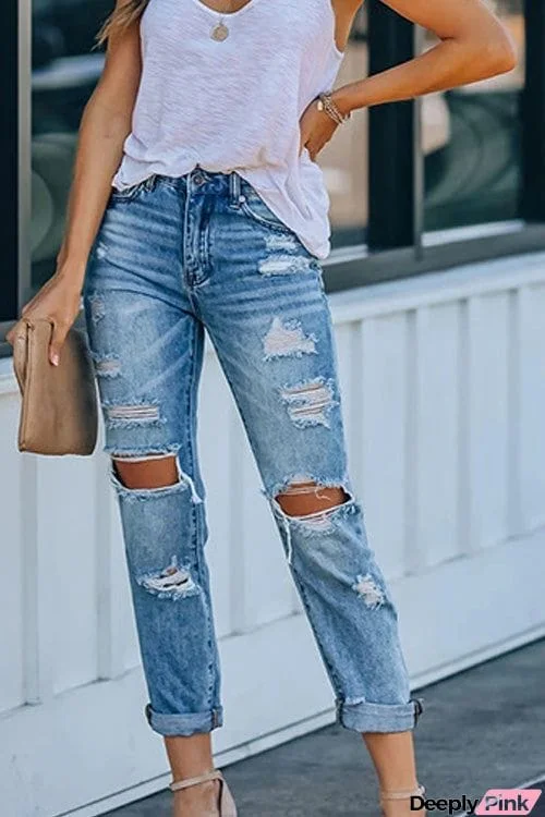 Fashion Casual Ripped Jeans