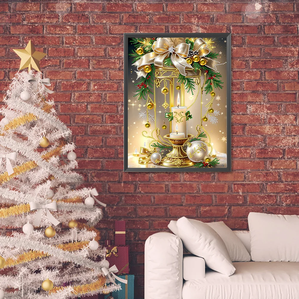 Diamond Painting - Partial Special Shaped Drill - Christmas Candle(Canvas|30*40cm)