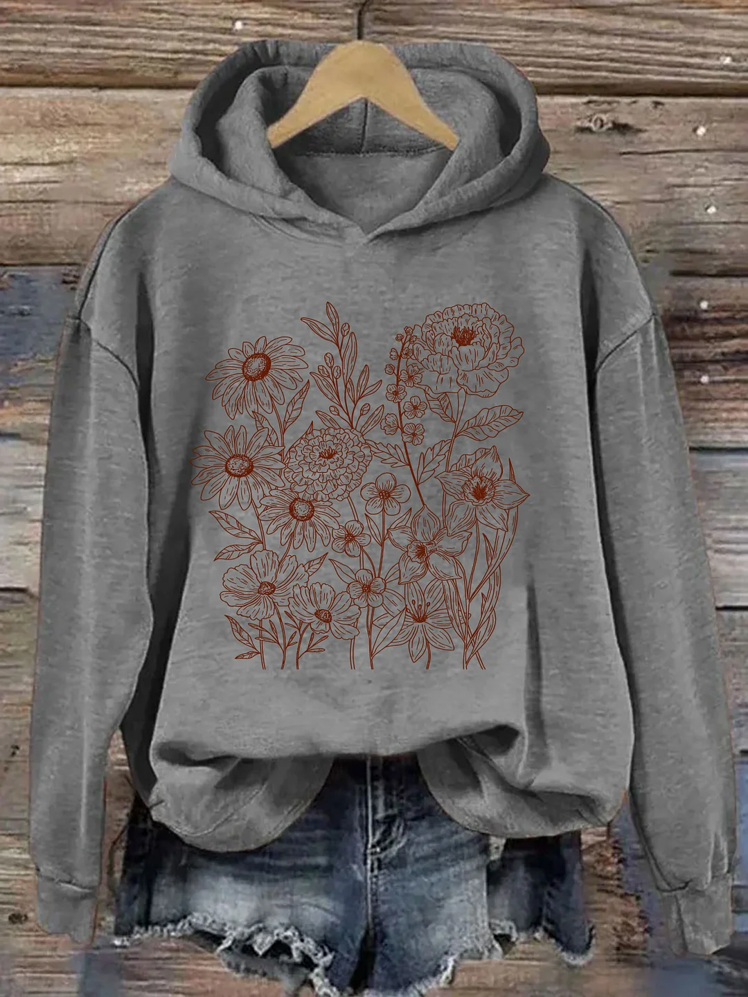 Retro Wildflower Bouquet Hoodie