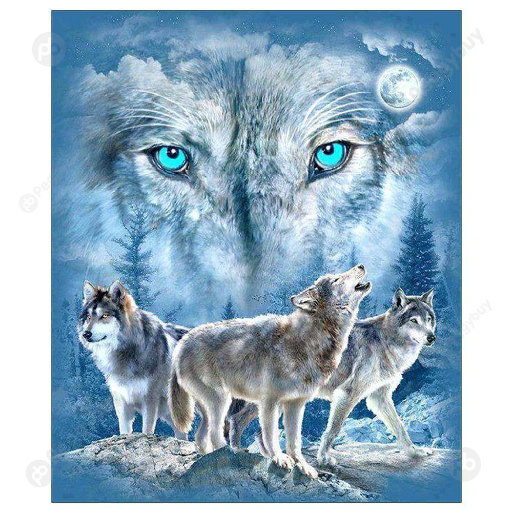 

30*35CM Round Drill Diamond Painting-Wolf, 501 Original