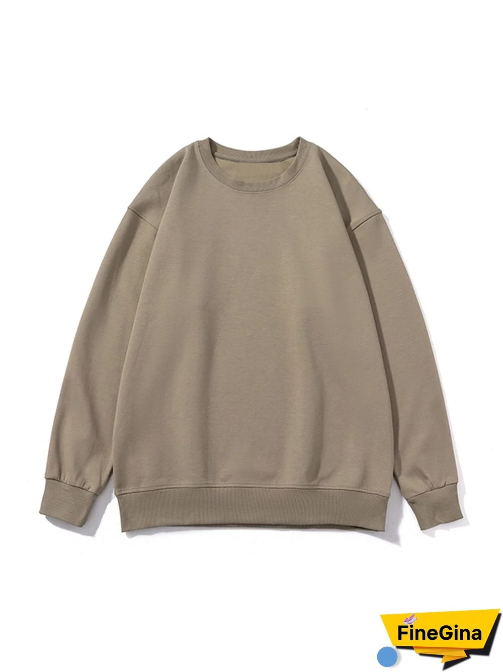 Men’s Solid Color Comfort Cotton Crew Neck Sweatshirt