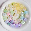 50PCS Flashing Cheese Square Block Noctilucent DIY Acrylic Beads