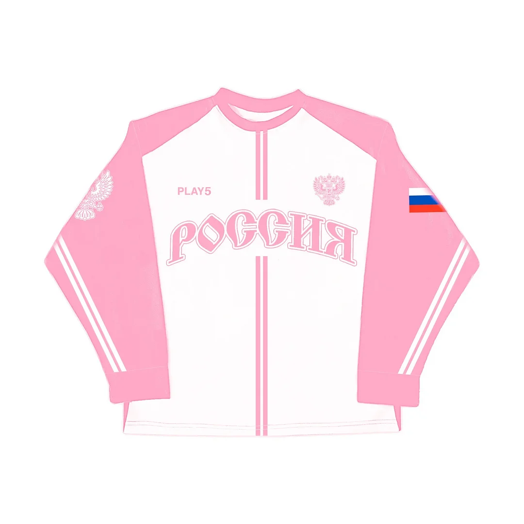 Athvotar Athvotar Retro Flag Aesthetic Long-Sleeved Jersey T-Shirt Y2k Loose Sports High Street Collar Top