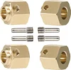 AMK 4Pcs TRX4 Brass Weight 12mm Hex Beadlock Wheel Hubs Heavy Duty Counterweight for 1/10 RC Crawler Cars Sport Defender TRX6 (8mm)