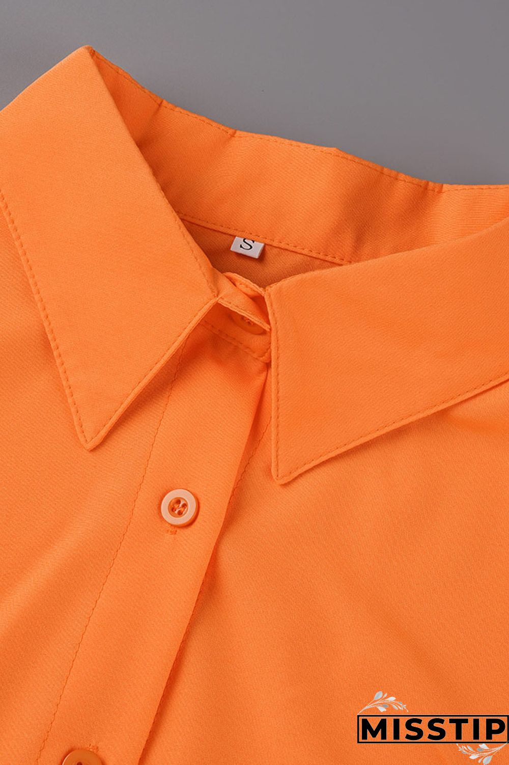 Green Casual Solid Patchwork Buckle Turndown Collar Tops