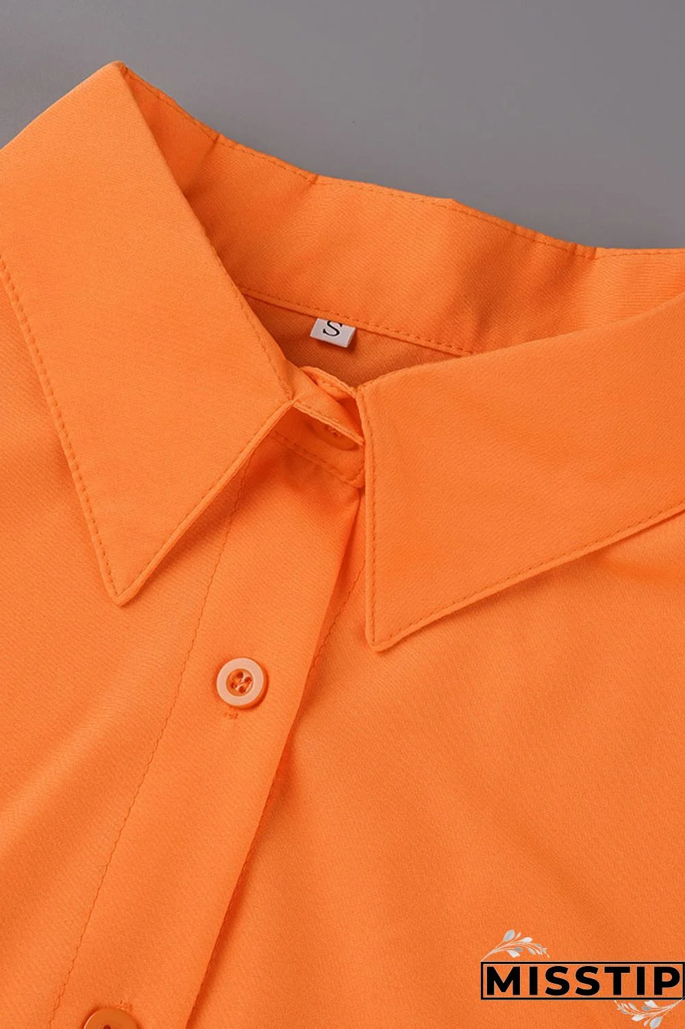 Green Casual Solid Patchwork Buckle Turndown Collar Tops