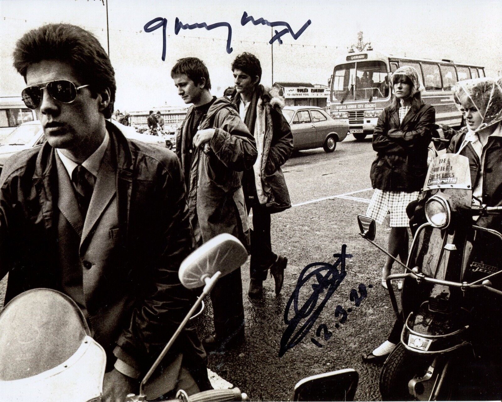 Quadrophenia 8x10 mods scene Photo Poster painting signed by Garry Cooper and John Altman