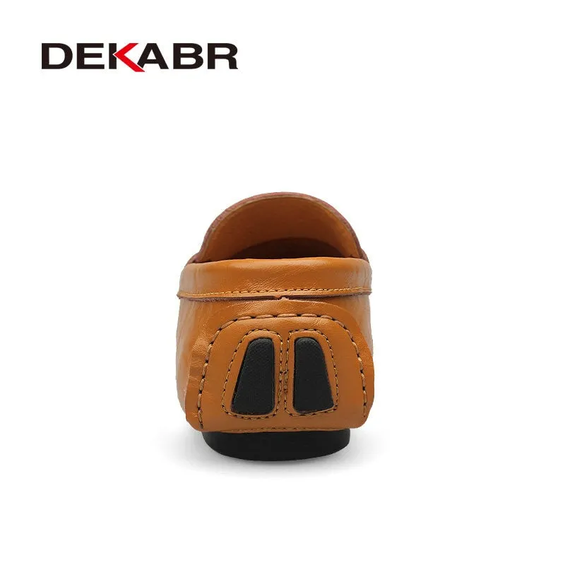 DEKABR Big Size 39~48 High Quality Genuine Leather Men Shoes Soft Moccasins Loafers Fashion Brand Men Flats Comfy Driving Shoes