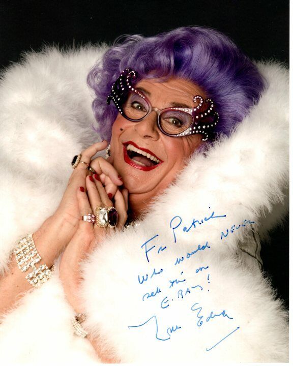 DAME EDNA Autographed Signed Photo Poster paintinggraph - To Patrick GREAT CONTENT