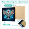 Blaue bunte Mandala-Eule speziell geformte 5D-DIY-Teilbohrer-Diamanten-Punkte, Edelstein-Kunstsets mit Rahmen, Diamanten-Gem&auml;lde, Edelstein-Kunst 29x2
