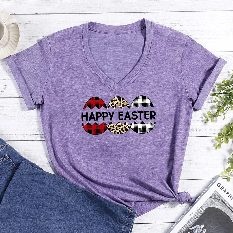 Happy Easter Day V-neck T Shirt-Annaletters