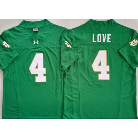 Youth Notre Dame Fighting Irish #4 Jeremiyah Love Green Stitched Jersey HG28
