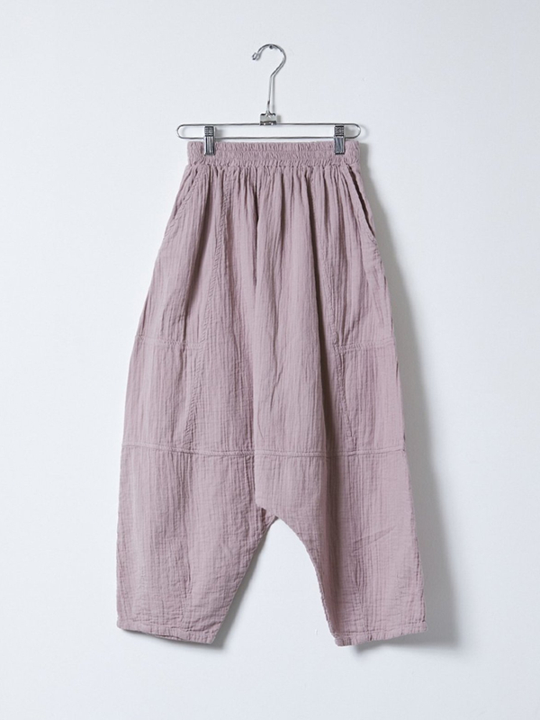 Vintage solid color cotton and linen drop crotch women's pants tjj Shicloths