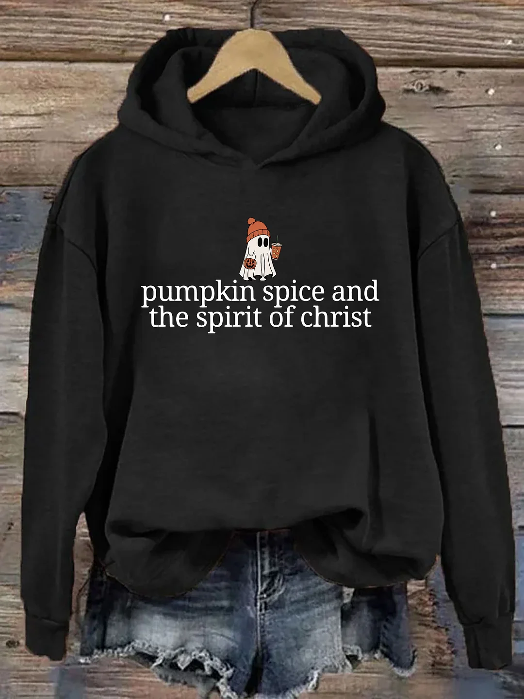 Cute Ghost Pumpkin Spice Coffee Hoodie