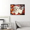 Diamond Painting-5D Full Round Drill White Dog