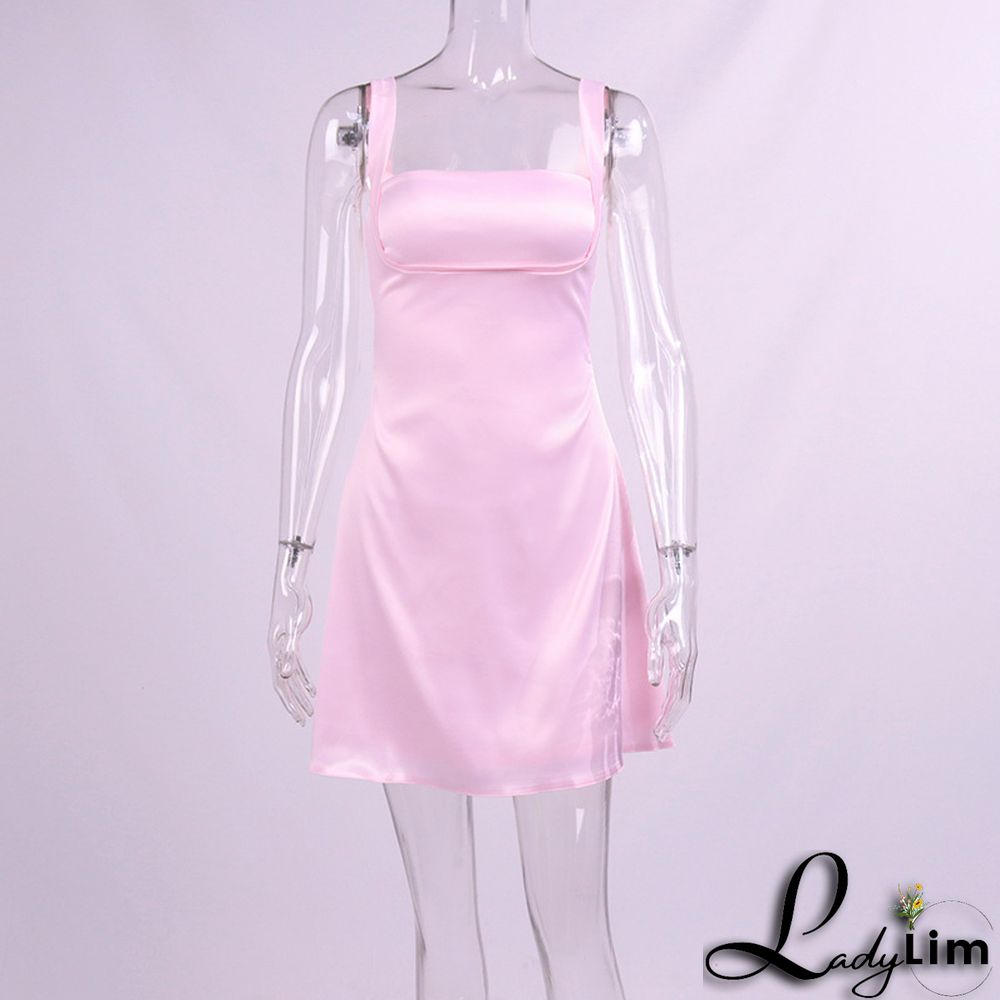 Women's Fall Satina Sexy Strap Mini Dress