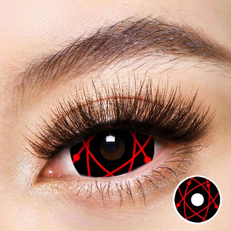 Freshlady Red Star Trails Full Sclera Crazy Contact Lenses