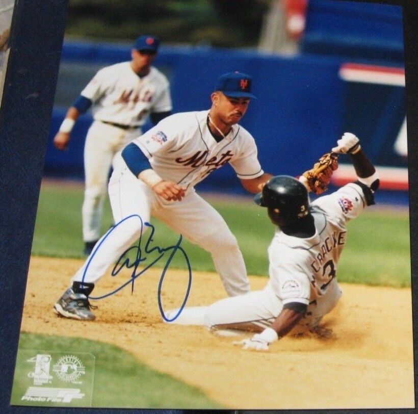 Carlos Baerga New York Mets SIGNED Photo Poster painting FILE 8x10 COA Autographed Baseball MLB