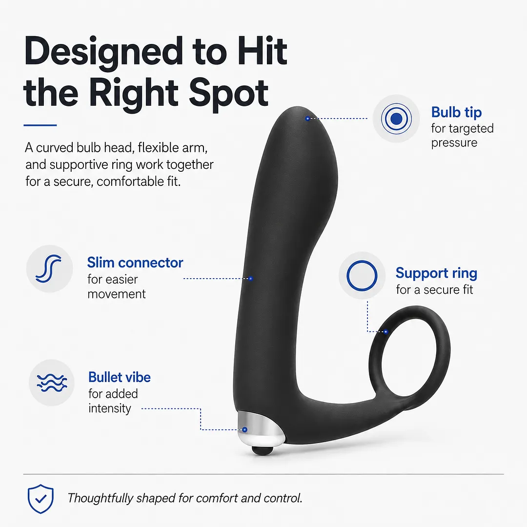 Vexo &ndash; Wearable Prostate Massager With Cock Ring & Bullet Vibrator