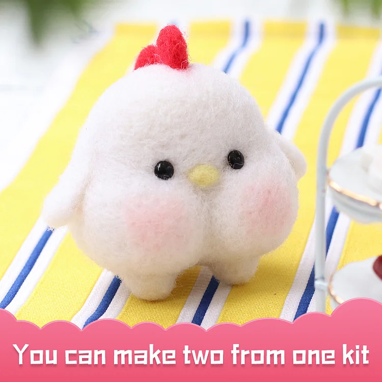 FeltingJoy - Cute Doll Needle Felting Kit - White Chicken