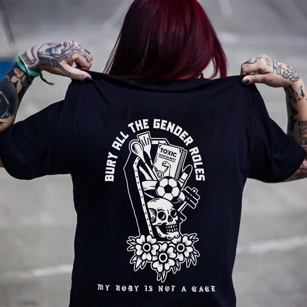 Bury All The Gender Roles Printed Women's T-shirt - Minnieskull