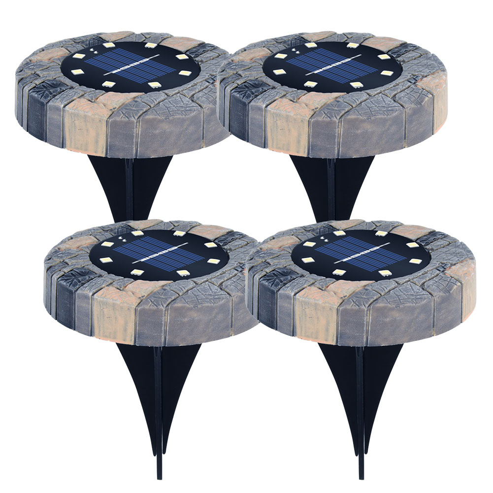 

4x 8 LED Solar Buried Lights Waterproof Path Garden Under Ground Lawn Lamp, Cold white, 501 Original