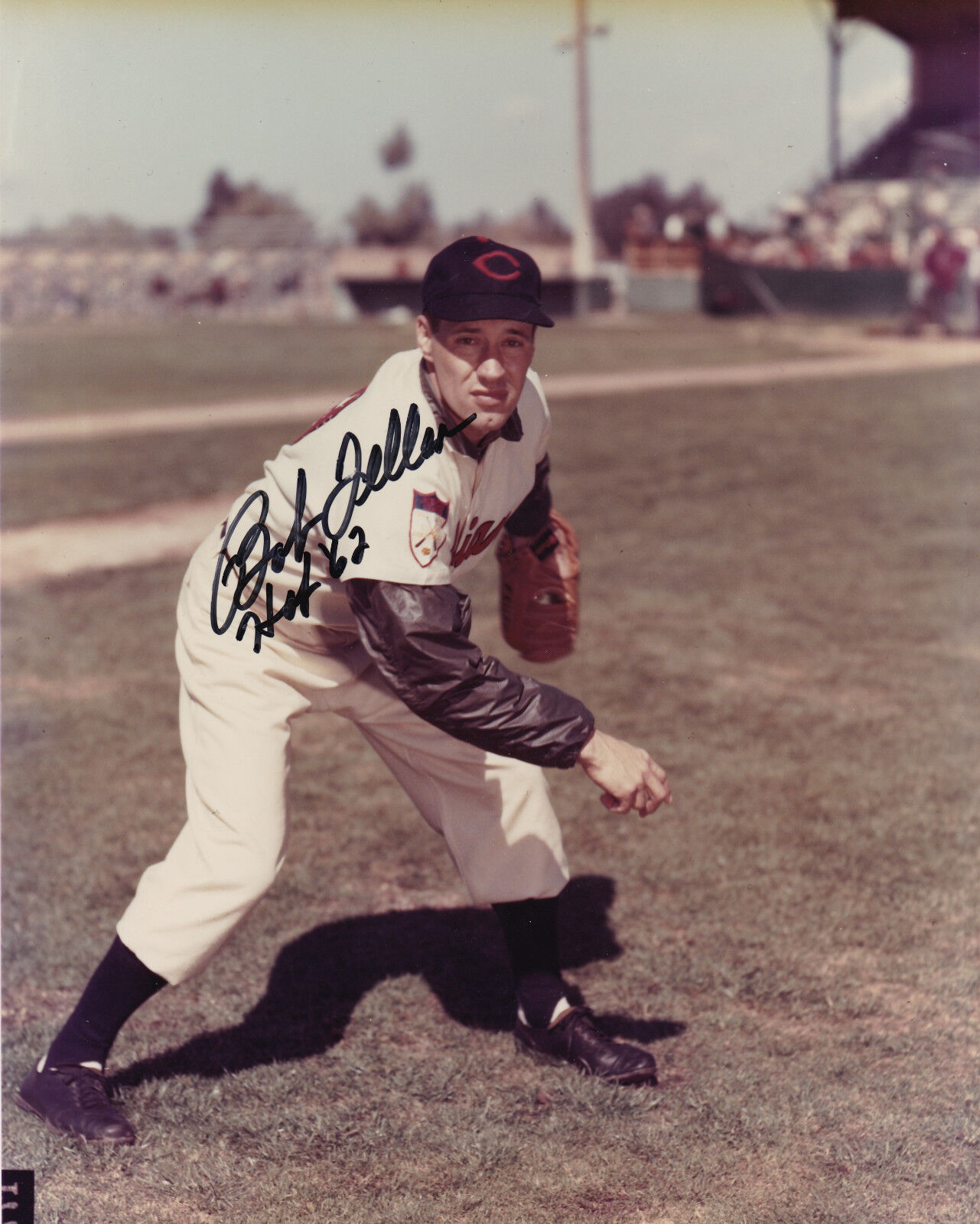 Bob Feller Cleveland Indians Baseball HOF Autographed 8 x 10