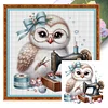 (Multi-Style) Sewing Machine Owl-11CT Stamped Cross Stitch 40*40cm/15.75*15.75in