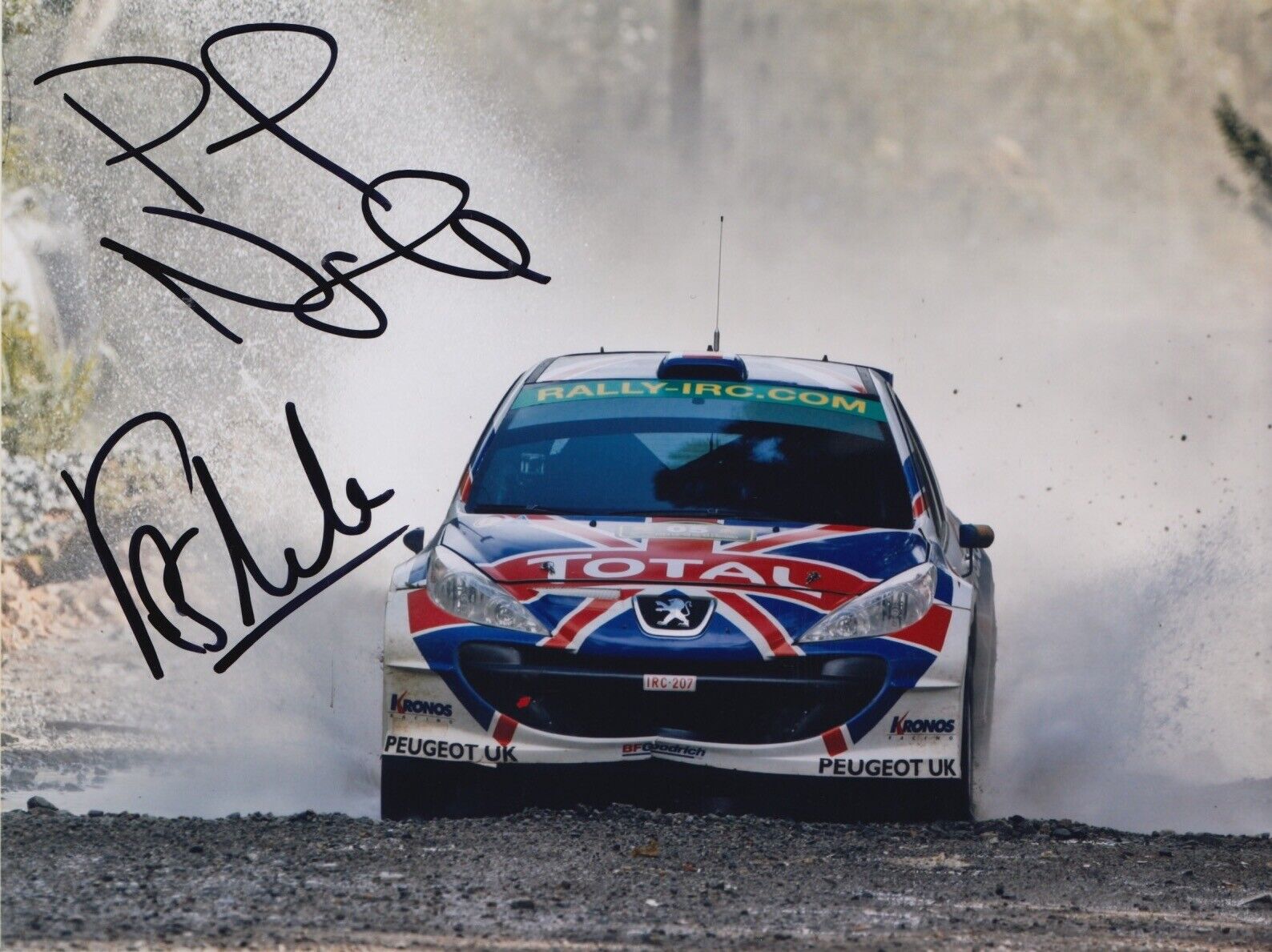 Kris Meeke and Paul Nagle Hand Signed 8x6 Photo Poster painting - Peugeot Rally Autograph 4.