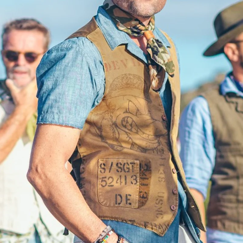 Vintage Gumbeless Canvas U.S. Army Vest