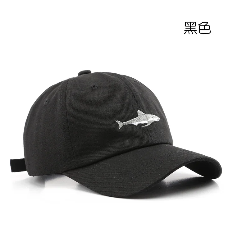 WomenAdult Adjustable Baseball Cap Cotton Mens Sports Leisure Washed Shark Baseball Cap Street Trend Womens Sun Cap