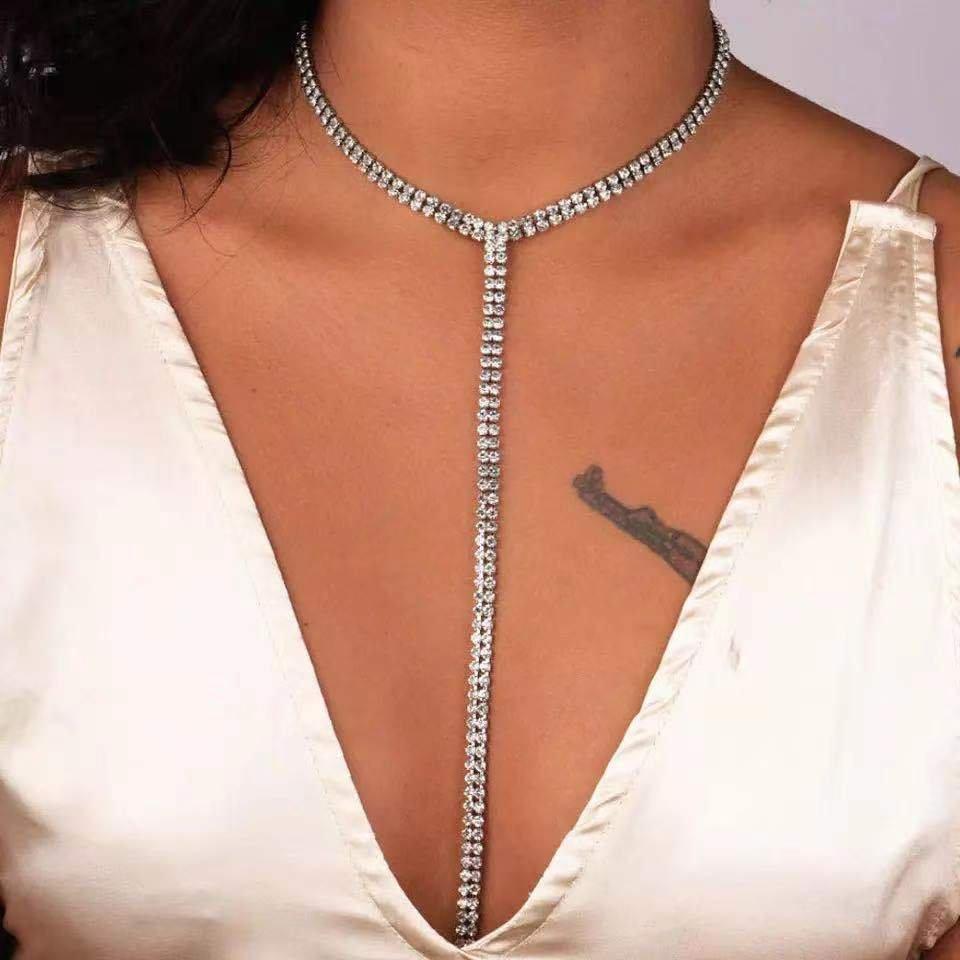 Rhinestone long Tassel Necklace | Oxredo Shop Ramadan Sale