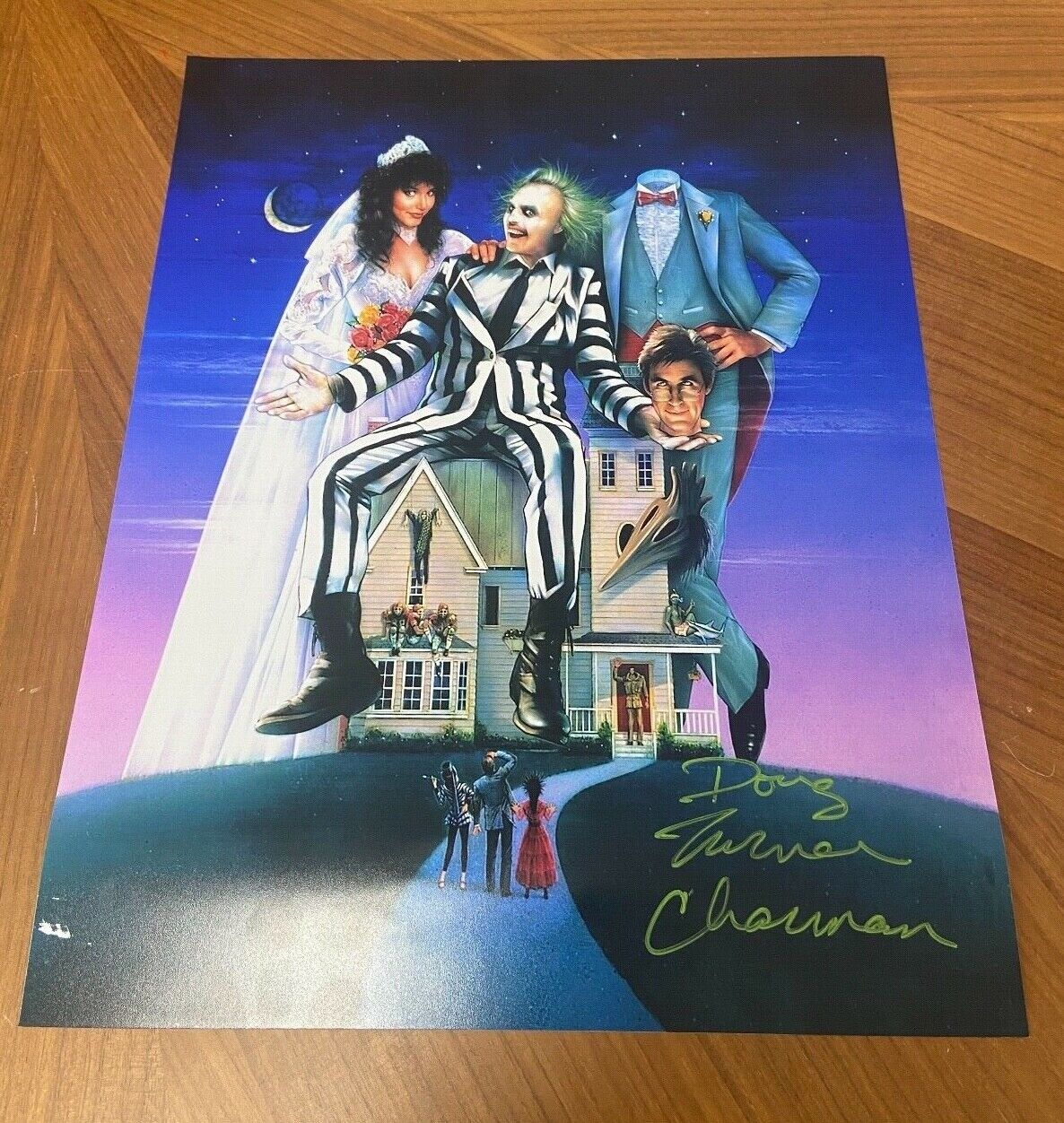 * DOUG TURNER * signed 11x14 Photo Poster painting * CHARMAN * BEETLEJUICE * PROOF * 1