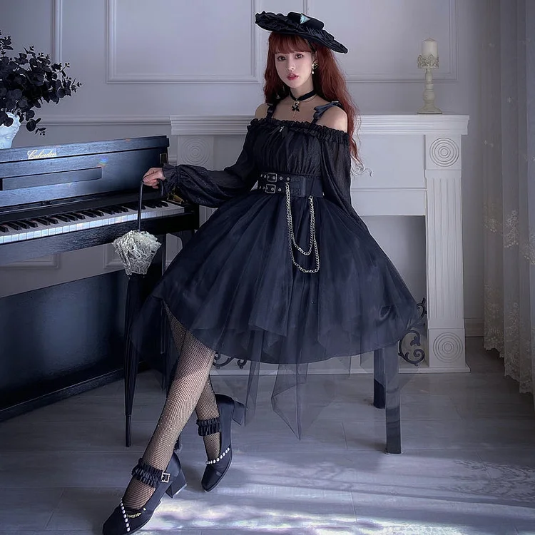 Gothic Black/Wine Lolita Dress SP17562